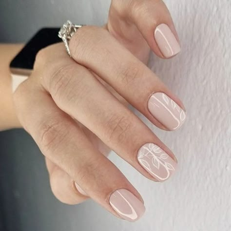 Simple Bridal Nails, Simple Wedding Nails, Nails For Wedding, Wedding Day Nails, Bridal Nails Designs, Milky Nails, Bridal Nail Art, Nude Nail Designs, Fall October