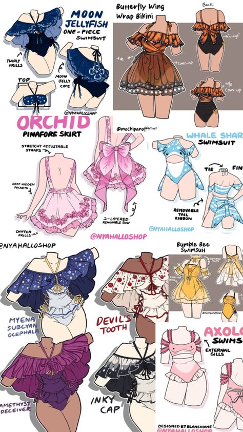 These are NOT my drawings I just made the pics together Mushroom Bathing Suit Drawing, Swimsuits Drawing, Swimsuit Design Drawing, Bathing Suit Drawing, Swimsuit Drawing, Drawn Clothes, Dresses Sketches, Swimsuit Art, Swimsuits 2024