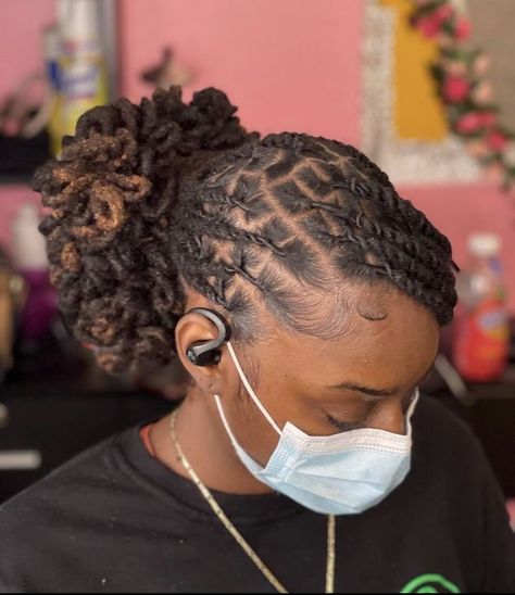 #locstyles #locs #locjourney #locstylesforwomen #dreadlocks #dreads #dreadstyles Loc Ponytail Styles Wedding, Prom Hairstyles For Dreads, Updo Hairstyles For Locs Black Women, Lock Bun Styles, Dreadlock Hairstyles For Graduation, Locs In Low Bun, Loc Up Dos, Locs Hairstyles For Graduation, Curly Loc Ponytail Styles