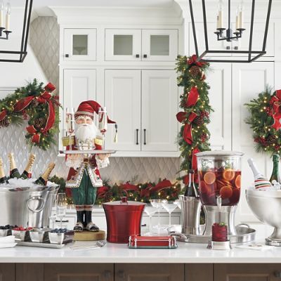 Holiday Kitchen Decor, Frontgate Outdoor Furniture, Frontgate Outdoor, Prelit Tree, Outdoor Accents, Holiday Kitchen, Christmas Ribbon, Christmas Table Decorations, Outdoor Christmas Decorations