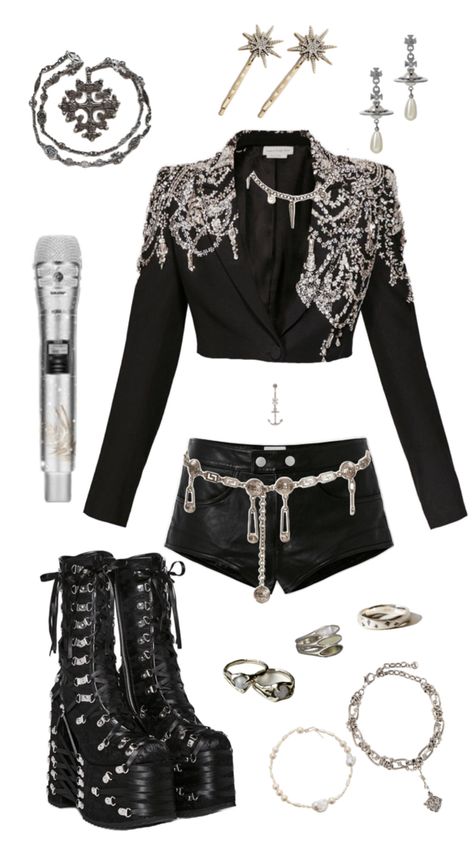 Rock Star Outfit, Kpop Concert Outfit, Preformance Outfits, Boujee Outfits, Dancers Outfit, Fashion Vocabulary, Fashion Illustration Dresses, Kpop Fashion Outfits, Performance Outfit