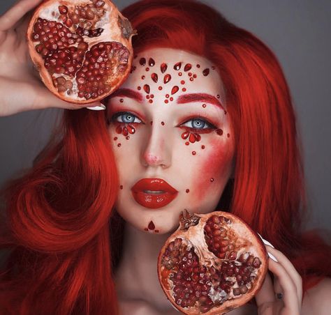 Festival Makeup Glitter, Linda Hallberg, Festival Makeup, Beauty Shots, Background For Photography, Studio Photography, Makeup Ideas, Pomegranate, Natural Makeup