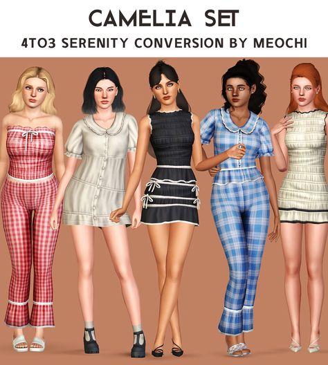 Meochi : - 4t3 Camelia Set conversion - All credits go to... Sims 3 Cc Folder, Sims 3 Maternity Clothes, Sims 3 Clothing Cc, Sims 4 Cc Sets Maxis Match, Sims2 Cc Clothing, Twee Sims 4 Cc, Sims 3 Cc Maxis Match, Ts3 To Ts4 Conversions, Sims3 Cc Clothes