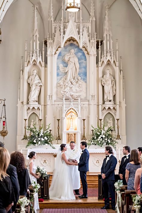 Traditional Catholic Wedding | The Ultimate Wedding Ceremony Planning Guide | Waldorf Photographic Art | The Pink Bride®️️ www.thepinkbride.com Ceremony Planning, Church Wedding Photos, Church Wedding Photography, Catholic Wedding Traditions, Catholic Wedding Ceremony, Church Wedding Flowers, Church Wedding Ceremony, Church Wedding Decorations, Pink Bride