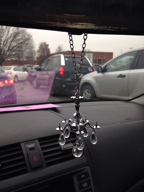 Car mirror chandelier. So cute.  #preppy Girly Car Accessories, Car Deco, Cool Car Accessories, Girly Car, Car Goals, Cute Car Accessories, Car Mods, Pretty Cars, Car Interior Decor