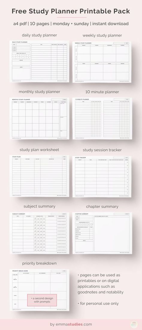 Study Planning, Planer Organisation, Studie Hacks, Planning School, Study Planner Printable, Study Schedule, Printable Planner Pages, School Planner, Study Plan