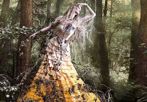 Kirsty Mitchell's Intricately Adorned Goddesses of Wonderland - My Modern Metropolis Kirsty Mitchell Wonderland, Kirsty Mitchell, Orange Fairy, Once Upon A Dream, Dreamy Photography, Fairytale Photography, Clockwork Orange, Fantasy Forest, Fantasy Photography