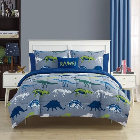 Small Kids Bedroom, Kids Comforter Sets, Twin Size Comforter, Dinosaur Bedroom, Kids Comforters, Affordable Bedding, Blue Pillows Decorative, Unique Bedding, Cozy Nest