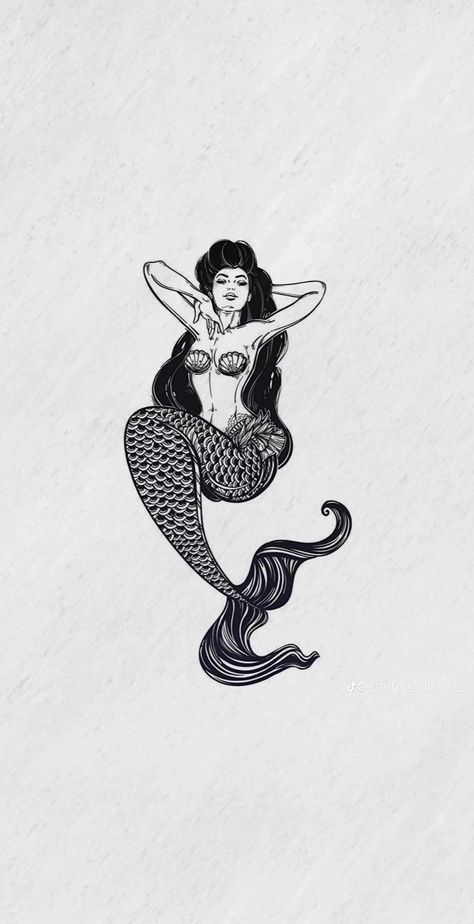 Mermaid Sitting On A Rock Tattoo, Mermaid Wrist Tattoo, Mermaid With Wings Tattoo, Siren Tattoo Design, Mermaid Tattoo Traditional, Mermaid Hip Tattoo, Cher Tattoo, Siren Tattoo Goddesses, Siren Illustration