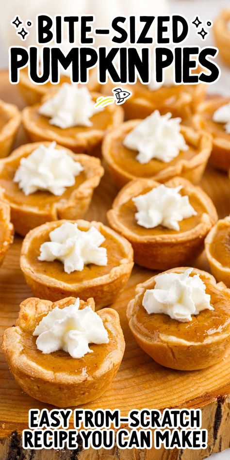 Mini Pumpkin Pies Small Pumpkin Pies Muffin Tins, Pumpkin Pie Muffin Tin, Muffin Tin Pumpkin Pie Recipe, Mini Pumpkin Pie Recipe Muffin Tins, Small Pumpkin Pie Recipe, Mini Pumpkin Pies In A Muffin Tin, Individual Pumpkin Pie, Tea Foods, Mini Pumpkin Pies Recipe