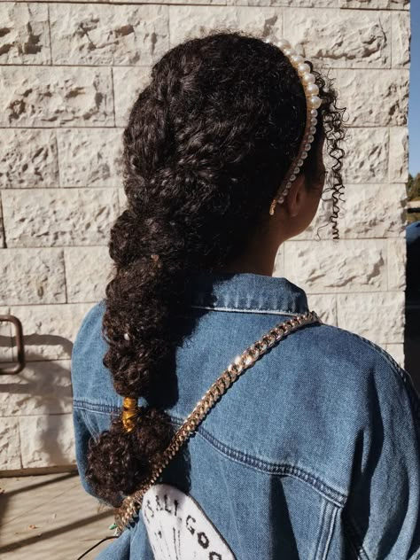 Curly Hair Single Braid, No Extension Braids, 3c Curly Hair Styles, 3c Hairstyles Shoulder Length, Long 3c Hair, Cornrows Natural Hair No Extensions, Braided Curly Hair, Boho Braids Natural Hair, Coily Hair Hairstyles