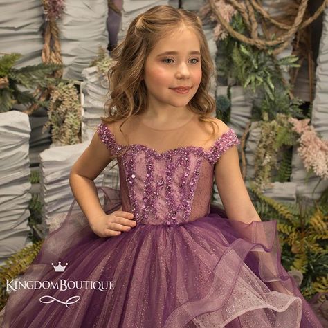 Untitled Formal Flower Girl, Kingdom Boutique, Gray Flower Girl, Photoshoot Christmas, Purple Flower Girls, Dress For Special Occasion, Purple Flower Girl Dress, Blush Flower Girl Dresses, Wedding Party Bridesmaid