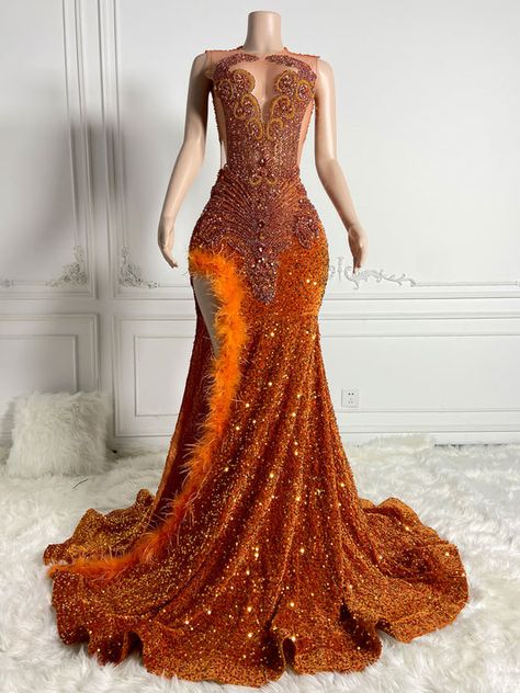 Burnt Orange Prom Dress, Prom Mermaid, Orange Prom Dresses, Custom Made Prom Dress, Classy Prom, Short Long Dresses, African Prom Dresses, 2024 Prom, Senior Prom Dresses