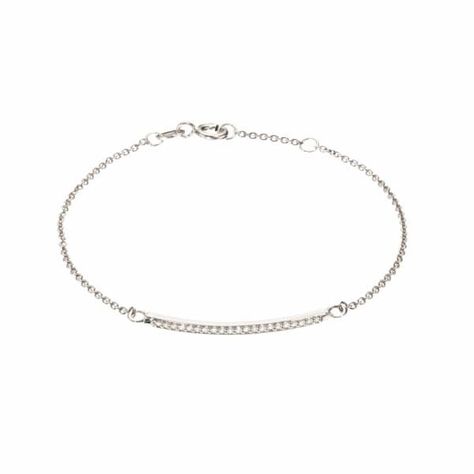 LILY & ROO Sterling Silver Diamond Style Bar Bracelet  . #lilyroo # Elegant Bar, Bar Bracelet, Bar Bracelets, Huggie Hoop Earrings, Diamond Fashion, Perfect Gift For Her, Silver Diamonds, Gold Plated Sterling Silver, Delicate Bracelet