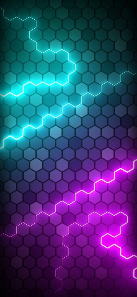 Neon Hexagon, Hexagon Wallpaper, Water Images, Neon Backgrounds, Hexagon Design, Galaxy Phone Wallpaper, Gamer Room, Graphic Design Pattern, Videos Design