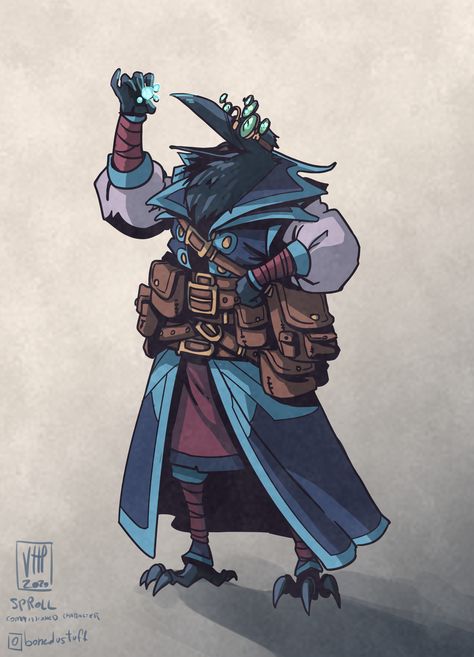 Dnd Kenku Artificer, Aarocockra Dnd, Aaracokra Dnd Art, Simple Dnd Character Design, Kenku Artificer, Kenku Character Art, Kenku Dnd, Artificer Dnd, Dnd Artificer