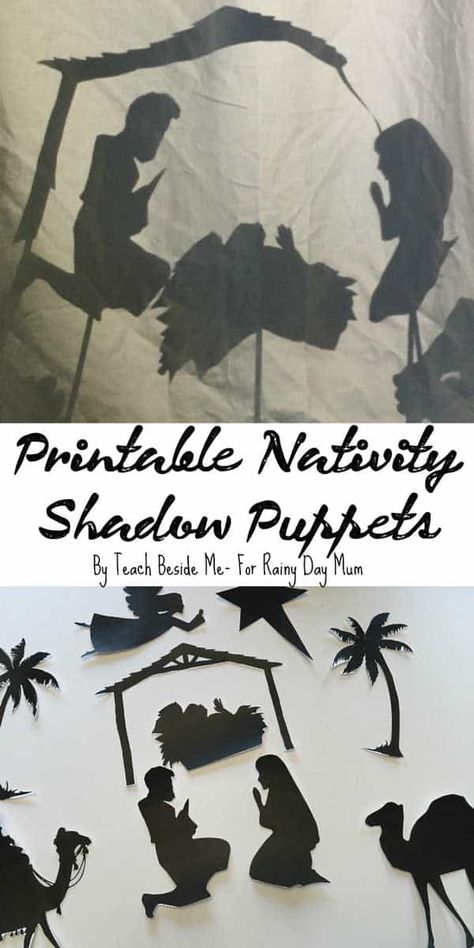 Create your own Nativity Shadow Puppets with this step by step guide with printable and instructions so that your children can retell The Christmas Story. Nativity Silhouette Printable, Nativity Ideas, Simple Nativity, Nativity Silhouette, Diy Nativity, The Christmas Story, Shadow Theatre, The Nativity Story, Christmas Program