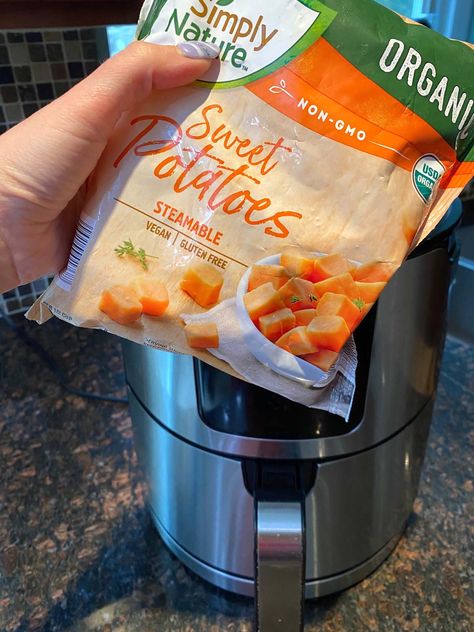 Air Fryer Frozen Sweet Potato Cubes – Melanie Cooks Frozen Sweet Potato Recipes, Frozen Sweet Potatoes, Air Fried Vegetable Recipes, Potatoes In The Air Fryer, Sweet Potato Cubes, Potato Cubes, Frozen Sweet Potato Fries, Sweet Potato Benefits, Sweet Potato Recipes Roasted