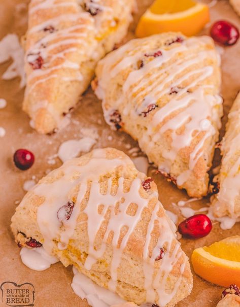 CRANBERRY ORANGE SCONES Fresh Cranberry Scones, Orange Cranberry Scones, Mini Scones, Sweet Bread Rolls, Cranberry Orange Scones, Cinnamon Scones, Cranberry Scones, Scones Recipe Easy, Orange Scones