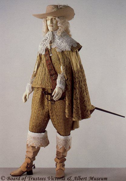 The colours of the clothes were strong and dark. Long and curly hair was very stylish during the baroque era, but since everybody couldn't grow such thick lion like hair people wore whigs. Whigs became smaller as time went by and went completely out of fashion in the beginning of the 17th century. Formal Dress For Men, 17th Century Clothing, 17th Century Fashion, Period Clothing, Century Clothing, Trending Boots, Old Fashion, Historical Costume, Moda Vintage