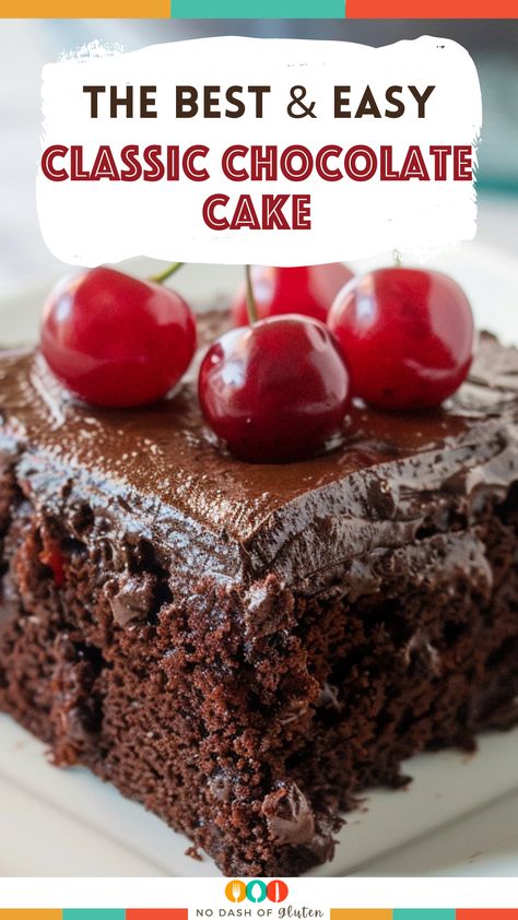 Classic Chocolate Cake Chocolate Cherry Almond Cake, Chocolate Cake Cherry Pie Filling, Chocolate Cake With Cherry Pie Filling, Classic Chocolate Cake Recipe, Cherry And Almond Cake, Poppy Seed Bundt Cake, Classic Chocolate Cake, Gluten Free Holiday Recipes, Best Gluten Free Bread