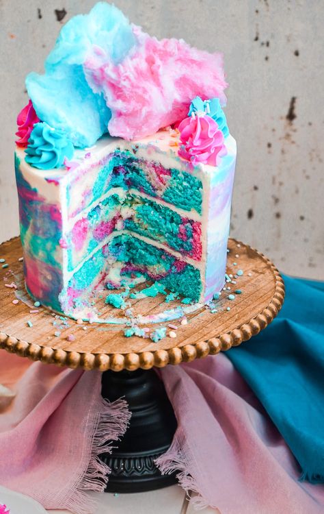 Fairy Floss Cake, Fluff Cake, Cotton Candy Cake, Cotton Candy Cakes, Cake Bars Recipe, Cotton Candy Flavoring, Colorful Desserts, Fairy Floss, Sweet Cravings