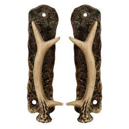 Metal Antler Door Pulls (Set of 2) Rustic Kitchen Cabinet Hardware, Antler Furniture, Glass Pane Door, Cabin Accessories, Hunting Room, Black Forest Decor, Rustic Kitchen Cabinets, Barn Door Kit, Rustic Hardware