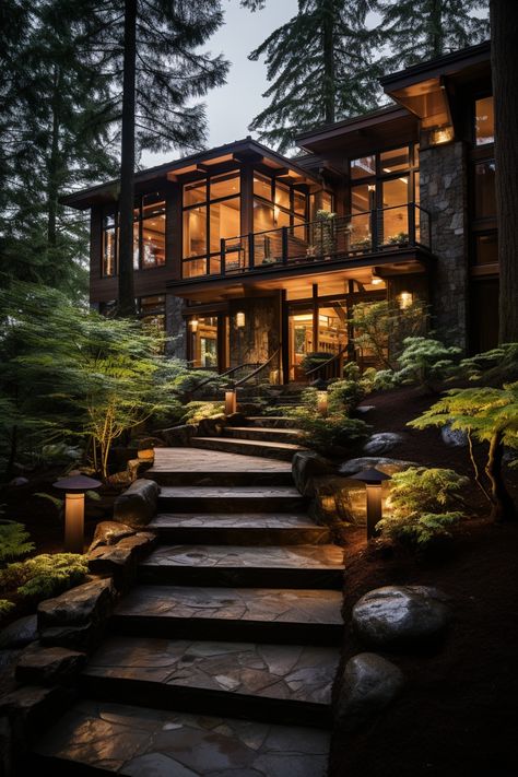 Touring 70+ Strikingly Beautiful Forest Homes That Bring the Outdoors In - Days Inspired Cabin Patio, Forest Homes, California Architecture, Earthy Home, Forest Cabin, Modern Mountain Home, Style Cottage, Kitchen Home Decor, Modern Mountain