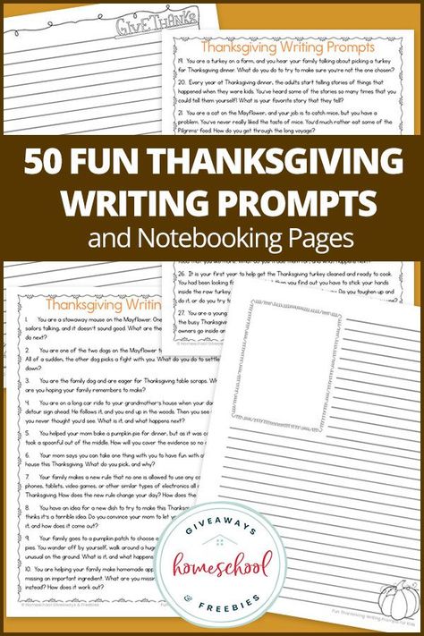 Download a list of 50 Thanksgiving prompts that you can use with both your elementary students and middle school students. Thanksgiving Prompts, Thanksgiving Middle School, Thanksgiving Elementary, Thanksgiving Writing Prompts, Thanksgiving Writing Activity, Thanksgiving Writing, Middle School Writing, Writing Prompts For Kids, Thanksgiving Traditions