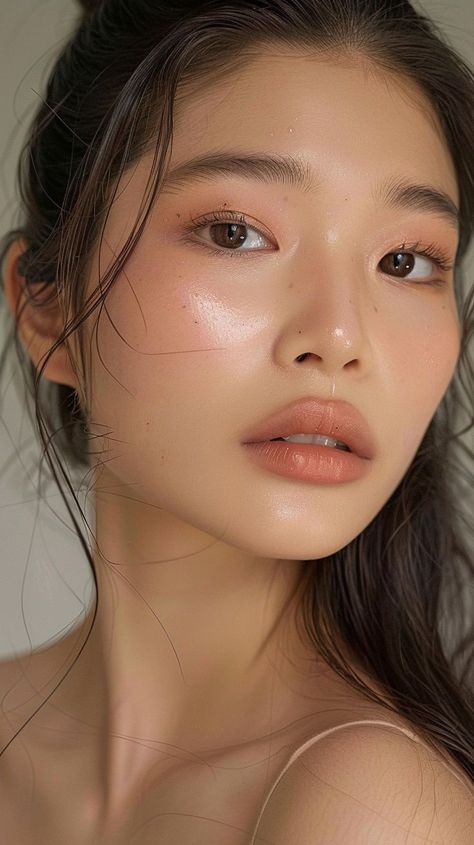 Makeup Ala Korea, Makeup Asia, Light Makeup Looks, Daily Makeup Routine, Soft Makeup Looks, Soft Makeup, Dewy Skin, Daily Makeup, Light Makeup