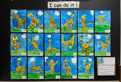 Giraffes Cant Dance Activities, Gerald The Giraffe, Giraffe Artwork, Book Area, Giraffes Cant Dance, Dance Books, Dance Crafts, Eyfs Activities, Free Preschool Printables