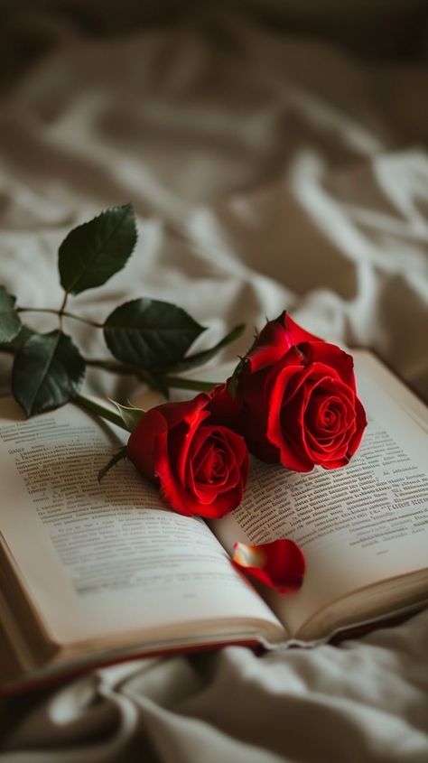 We Heart It Wallpaper, Books And Pens Photography, Dark Roses, Red Roses Wallpaper, Roses Book, A Stack Of Books, Roses Wallpaper, Perfect Morning, Lovely Flowers Wallpaper