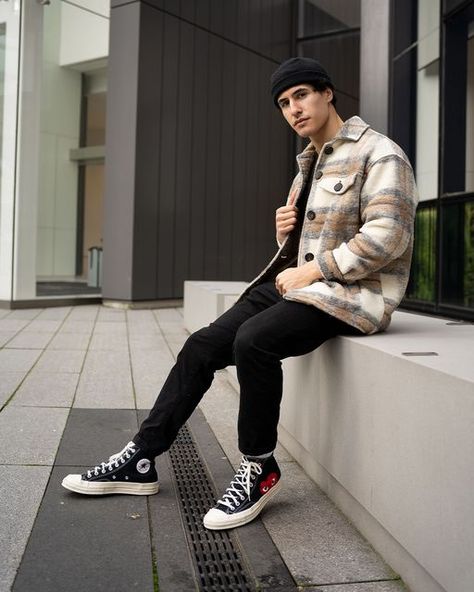 Converse Mens Outfits, Brandon Balfour Outfits, Converse Play Outfit, Brandon Balfour, Star Boy Style, Converse Men Outfit, Cdg Converse Outfit Men, Cdg Converse Outfit, Converse Outfit Men