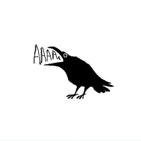 Small Raven Tattoo Simple, Silly Crow Tattoo, Crow Sketch Easy, Simple Raven Drawing, Simple Bird Illustration, Crow Drawing Simple, Simple Crow Tattoo, Simple Raven Tattoo, Crow Linocut