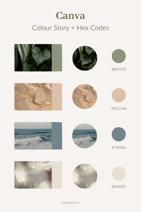 Wellness Colour Palette, Golden Color Code, Color Palette For Instagram, Brand Color Schemes, Elegant Infographic, Instagram Post Design Ideas, Relaxing Color Palette, Palette House, Canva Colors