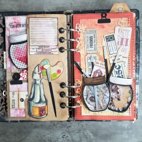 Interactive Journal Ideas For Adults, Diy Paint Brush, Interactive Journal, Seni Resin, Simple Acrylic, Diy Journal Books, Art Journal Therapy, Bullet Journal Design Ideas, Sketchbook Art Journal