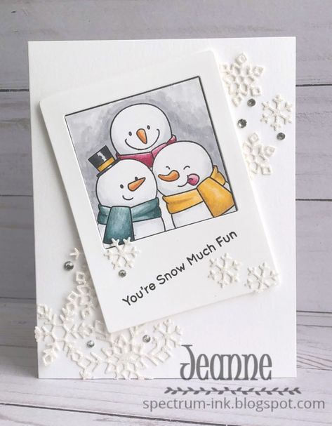 Christmas Greeting Cards Handmade, Handmade Greeting Card Designs, Snowman Christmas Cards, Character Cards, Snowman Cards, Mft Cards, Christmas Card Inspiration, Christmas Card Art, Frame Card