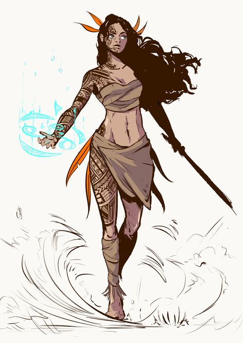 Maori Warrior, Warrior Drawing, Filipino Art, Dungeons And Dragons Characters, Female Character Design, Character Design References, Character Creation, Dnd Characters, Character Portraits