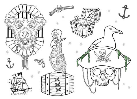 Pirates Of The Caribbean Ride Tattoo, Disney Ride Tattoo, Disneyland Tattoo, Ride Tattoo, Pirates Of The Caribbean Tattoo, Pirates Of The Caribbean Ride, Disney Ride, Disney Drawing, Pirate Tattoo