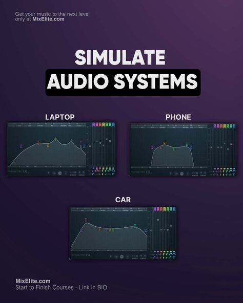 Free Mixing Crash Course 👉 MixElite.com/free-course ⁠ Today you are getting to know how to simulate different audio systems!⁠ ⁠ ⁠  #MixElite#musicbusiness #flstudiomobile #studiosetup #musicmaker #djmusicproducer #flstudiogang #studiolife #mixingandmastering #beatsforsale #producingmusic #melodies #daw #hiphopbeats #firebeats Music Theory Piano, Recording Studio Equipment, Audio Mastering, Recording Music, Music Tips, Music Mixing, Music Tutorials, Building Aesthetic, Music Learning