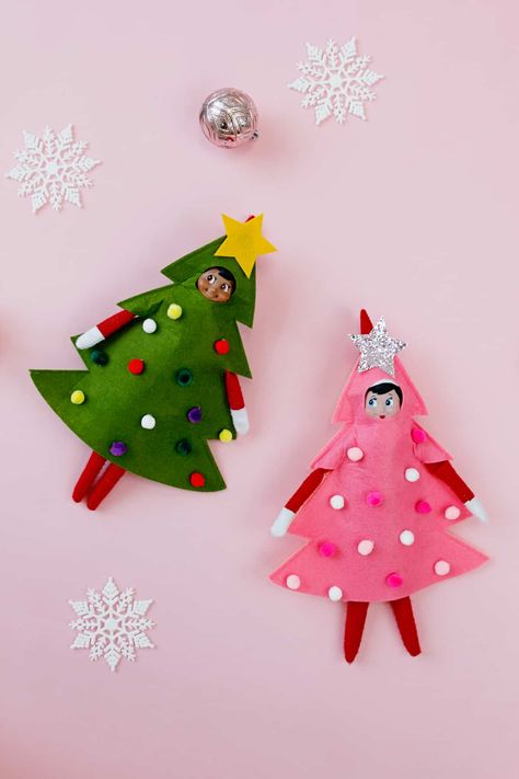 Elf on the Shelf Christmas Tree Outfit - see kate sew Shelf Christmas Tree, Tree Outfit, Christmas Tree Outfit, Diy Elf, Christmas Tree Costume, Elf Tree, Christmas Elf Doll, Elf Christmas Tree, Awesome Elf On The Shelf Ideas