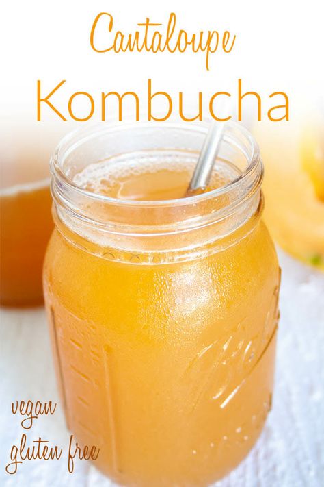 This Cantaloupe Kombucha has a wonderful sweet floral taste from fresh juicy cantaloupe. It's the kombucha flavor you want to try this summer! Second Ferment Kombucha, Watermelon Kombucha, Drink For Summer, Kombucha Bottles, Kombucha Flavors, Kombucha Recipe, Homemade Kombucha, Drink Inspiration, Smoothies Recipes