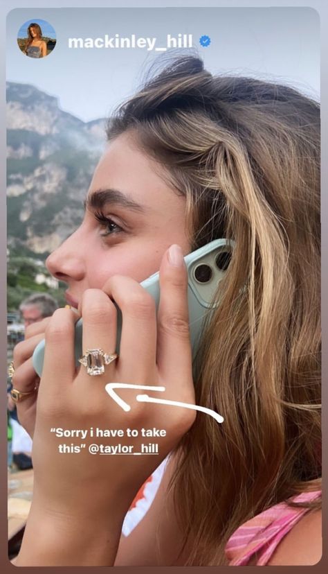 Taylor Hill Instagram, Celebrity Engagement Ring, Fake Wedding Rings, Baguette Wedding Ring, Celebrity Wedding Rings, Radiant Cut Engagement Ring, Affordable Engagement Rings, Engagement Ring Three Stone, Diamond Alternative Engagement Ring