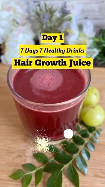 Hair Growth Juice, Juice For Skin, Healthy Pudding, Beetroot Juice, Healthy Juice Drinks, Foods For Healthy Skin, Healthy Hair Routine, Hair Care Recipes, Growth Hair