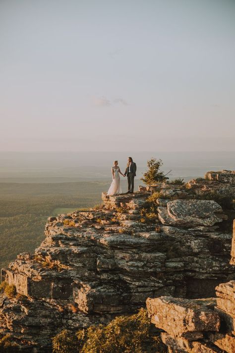 Arkansas Elopement, Mountain Engagement Shoot, State Park Elopement, Arkansas Wedding Venues, Wedding Locations Outdoor, Petit Jean State Park, State Park Wedding, Sunset Elopement, Where To Elope