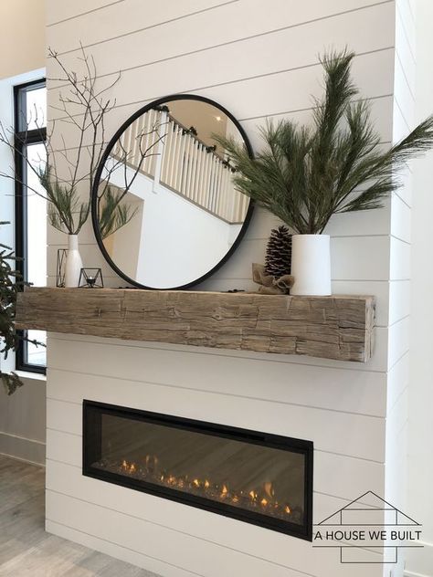 A House We Built, Modern Farmhouse Living Room Decor, Modern Farmhouse Living, Farmhouse Fireplace, Farmhouse Remodel, Modern Farmhouse Living Room, Fireplace Remodel, Kitchen Farmhouse, Custom House