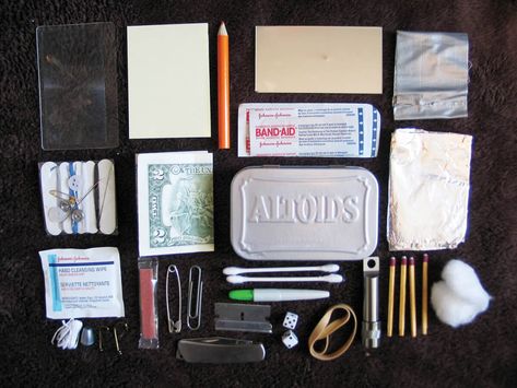 Altoid Tin Survival Kits - Salt Lake County Library Water Sanitation, Altoids Tin, Kids Cafe, Origami Artist, Altoid Tin, Mint Tins, Survival Kits, Lego Pieces, Emergency Supplies