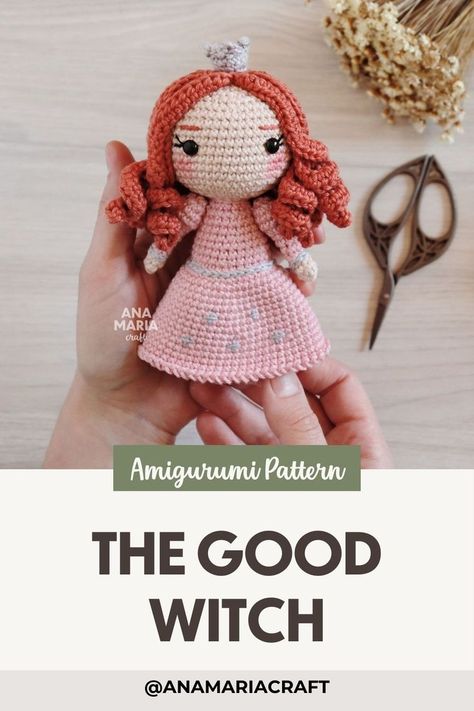 Learn how to make The Good Witch from The Wizard of Oz Amigurumi! This pattern is available in English. Detailed explanation ebook containing step-by-step photos for crocheting The Good Witch. NOTE: Knowledge in basic crochet and making of Amigurumis is required. Wizard Of Oz Gifts, Glinda The Good, Good Witch, Basic Crochet, Crochet Pattern Amigurumi, The Wizard Of Oz, The Good Witch, Princess Dolls, Dk Weight Yarn