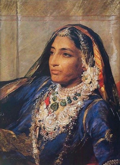 richmond, george - Portrait of Rani Jind Kaur (Jindan, the Wife of Maharaja Ranjit Singh) Jind Kaur, Duleep Singh, Maharaja Ranjit Singh, Indian Princess, Vintage India, History Of India, Indian History, Indian Sari, Woman Standing