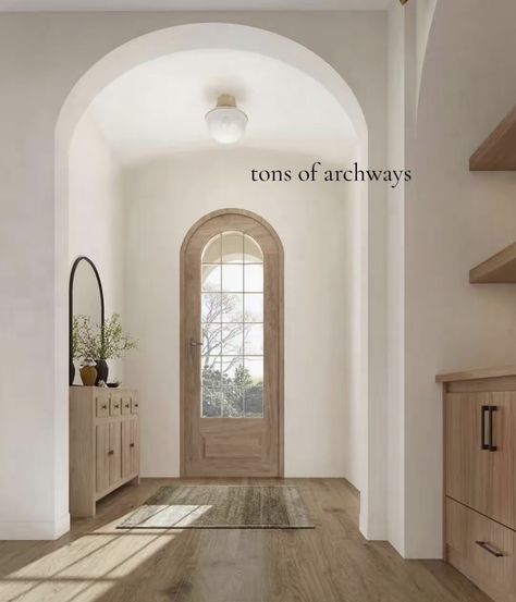 Internal Archway Ideas, Arch Doorways Interior, Arched Brick Entryway, Arch Entryway Interior, Arched Doors Interior, Arched Interior Door, Entryway Arch, Round Doorway, Arch Entrance